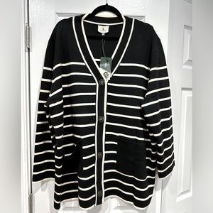 Black and White Stripe Lauren Cardigan